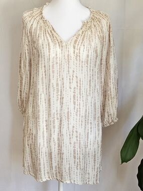 Wallpapher Boho Tie Dye Rayon Tunic Blouse Top Size S
